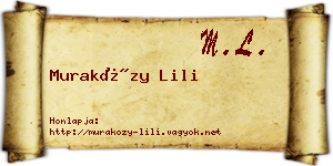 Muraközy Lili névjegykártya